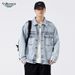 2025 Spring New Men's American Bleached Water Washed Graphite Blue Premium Denim Jacket_mkmklike.com