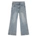 Men's Clothing Simple White Light Blue Flared Denim Pants Trend_mkmklike.com