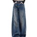 Vintage Distressed Wide-Leg Jeans For Women – Retro Blue High-Waisted Ripped Denim Pants (XS-4XL)_mkmklike.com