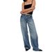 Women's Clothing Retro Low Waist Non Elastic Washed Straight Jeans For Women Autumn New Street Wide Leg Denim Pants For Women_mkmklike.com