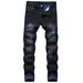 Men's Clothing Ripped Jeans Color Ripped Yarn Denim Trousers_mkmklike.com