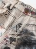 New Graffiti Dirty Wide-leg Trousers Men's Jeans Trend Waste Soil Paint Ink-splashing Tooling Straight Trousers_mkmklike.com