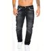 Men's Fashionable Embroidered Straight-Leg Jeans - Loose Fit, Lightweight & Breathable For All Seasons_mkmklike.com
