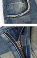 Men's Autumn Mosaic Plaid Check Jeans, American High Street Loose Straight Wide Leg Trendy Personality Denim Pants_mkmklike.com
