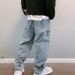 Men's Casual Patch Embroidered Loose Straight Leg Jeans - Trendy Streetwear Denim Pants For Autumn_mkmklike.com