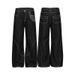 Spring And Autumn Versatile Design Splicing Straight Pants Jeans Men's And Women's Same Trousers_mkmklike.com