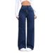 High-Waisted Women's Jeans Washed Loose Wide-Leg Plus Size Straight Leg Pants Hot Selling_mkmklike.com
