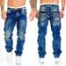 Suitable For All Seasons 2024 New Men's Casual Stitched Straight Leg Hip Hop Jeans_mkmklike.com