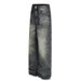 Unisex Vintage Washed Straight-Leg Jeans – Distressed Cat Whisker & Faded Details For Retro Streetwear (XS-XXL, Classic Blue)_mkmklike.com
