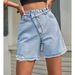 Women's Clothing Casual Denim Shorts Simple High Waist Loose Shorts_mkmklike.com