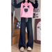 Early Autumn Fashion Retro Jeans For Men And Women High Street Trend Washed Bamboo Pattern Loose Versatile Wide-Leg_mkmklike.com