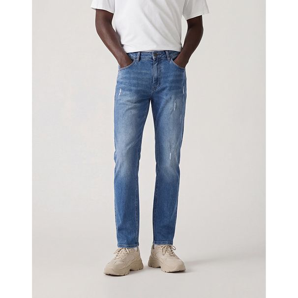Men's Clothing Distressed Jeans Slim Fit Midweight Cotton Long Pants With Slight Stretch For Men_mkmklike.com