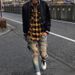 Men's Clothing Hand Painted Ink Splashed Jeans Washed And Distressed Ripped Trousers High Street Slim High Elastic Blue Diamond Bottom Plate Men_mkmklike.com