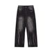 Washed Vintage Jeans For Men, Ins Trendy Brand, Street Style, Loose Design, Tie-Dye, Straight-Leg, Wide-Leg,_mkmklike.com