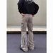 Vintage High-Waisted Wide Leg Jeans For Men - Retro Button Fly Design With Distressed Wash & Streetwear Aesthetic_mkmklike.com