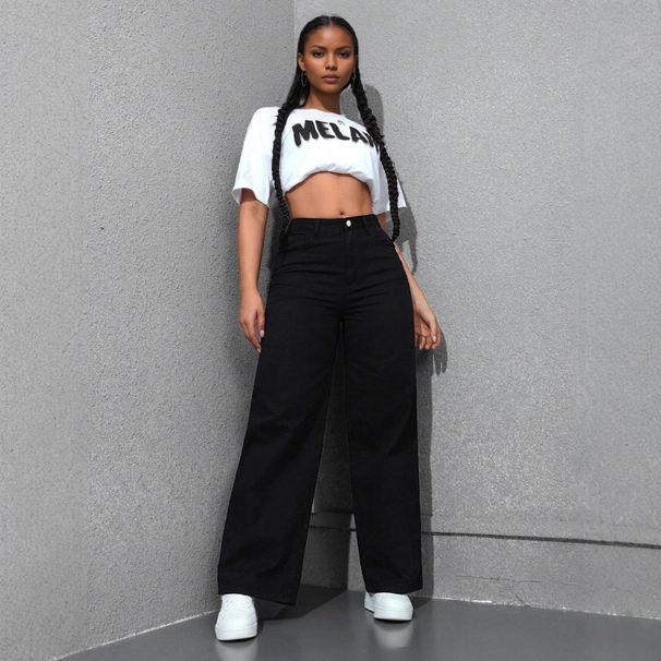 Women's Wide Leg Jeans Loose Slimming Denim American Style Floor Length Washed Effect for Spring Autumn Collection_mkmklike.com