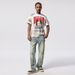 Men's Clothing High Street Washed Loose Straight Raw Edge Stitching Pants_mkmklike.com
