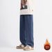 Men's Thermal Stretch Jeans - Fleece Lined Winter Trousers With Comfort Fit & Straight Leg_mkmklike.com