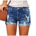 Women's Clothing High-Waisted Ripped Denim Shorts For Women – Stretchy, Distressed & Casual – S To 2XL_mkmklike.com