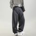 Men's Washed Distressed Denim Jeans Loose Fit Retro Pleated Straight Leg Pants Japanese Style Basic Versatile Spring Style_mkmklike.com