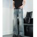 Nordmann American Style Vibe Niche Design Cat Whiskers Slimming Jeans Men High Street Cleanfit Straight Leg Flared Pants_mkmklike.com