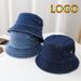 Hot Sale New Custom Foldable Fisherman Hat Women Vintage Denim Small Pocket Short Eaves Bucket Hats Outdoor Wide Brim Panama Cap_mkmklike.com