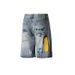 Men's Clothing Blue Ripped And Distressed Loose Straight Leg Men's Denim Shorts Trendy Versatile Stylish For Formal & Casual_mkmklike.com