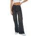 Women's Clothing Women's High Waist Stretch Jeans - Comfortable Cotton Denim Pants For Casual & Office Wear (Cement Grey, Sizes 25-32)_mkmklike.com