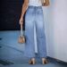 Women's Wide Leg Jeans High Elastic Waist Flared Pants Loose Y2K Style Casual Denim Trousers for European And American Market 2024_mkmklike.com