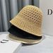 Hot Sale Spring Summer Bucket Women Men Fashion Hollow Knitted Hat Solid Color Sunhat Fisherman Casual Foldable Beach Caps_mkmklike.com