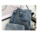 K Retro Micro Flared Jeans For Women, High Waisted Elastic Slim Straight Leg Pants With Frayed Edges, Floor Length Flared Pants For Women_mkmklike.com