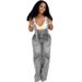 Women's Clothing Women's Summer Street Casual Zipper Washed Jumpsuit_mkmklike.com