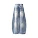 Men's Clothing Retro Wide-Leg Jeans For Men & Women, Vintage High-Waisted Straight Denim Pants, Distressed Washed Casual Streetwear_mkmklike.com