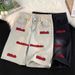 Men's American Style High Street Embroidered Denim Shorts Straight Leg Fashionable Design Petite Fit 2026 Style_mkmklike.com