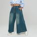 Women's Retro American Wide Leg Jeans Drawstring Loose Casual Pants for Comfortable Fit_mkmklike.com