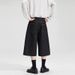 LKTM Men's Minimalist Wide Leg Cropped Jeans Loose Fit Raw Denim Unisex Cleanfit Shorts_mkmklike.com