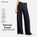Women's Dark Blue Denim Jeans High Waist Hip Concealing Slimming Wide Leg Straight Leg Pants New Style_mkmklike.com