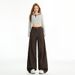 6605 New Coffee-Colored American Retro Hot Girl Split Denim Pants For Women, Straight-Leg Slimming Loose Wide-Leg_mkmklike.com