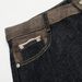 Patchwork Plaid Rolled Hem Denim Straight American Cleanfit Trendy Personality Loose Casual Long Pants For Men_mkmklike.com