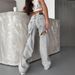 Women's Clothing Retro High Waist Washed Distressed Hot Girl Jeans Women's Back Leg Holes Design Wide Leg Pants_mkmklike.com