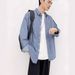 Cowboy Long Sleeved Korean Version Trendy Handsome Men's Workwear Shirt Spring Autumn Loose Casual Jacket_mkmklike.com