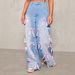 Women's High-Waisted Wide-Leg Jeans - Vintage Distressed Denim Pants With Bow Detail For Streetwear & Casual Outfits_mkmklike.com