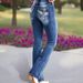 Women's Clothing Women's Embroidery Slim Fit Fashionable Personality Low Waist High Elastic Jeans Ins Trend Slim_mkmklike.com