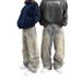 Men's Distressed Vintage High Street Denim Jeans - Relaxed Straight Fit With Washed & Faded Look_mkmklike.com