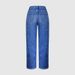 Men's Washed Blue Straight Leg Jeans With Line Details - Low Rise Relaxed Fit Denim Trousers For Casual Wear_mkmklike.com