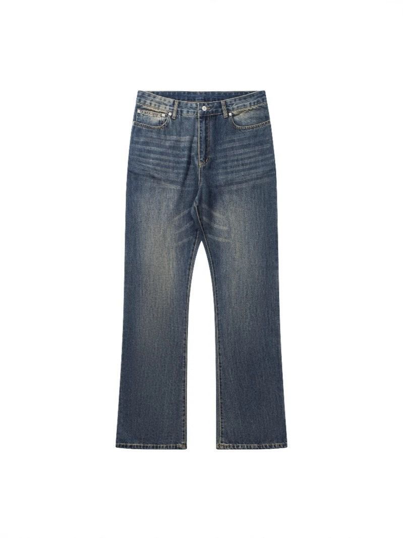 Vintage Bootcut Jeans – Premium Washed Bamboo Cotton Cleanfit Denim With Artisan Fading & Timeless Silhouette_mkmklike.com