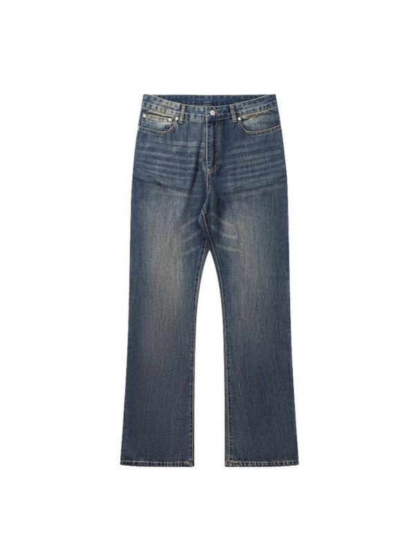 Vintage Bootcut Jeans – Premium Washed Bamboo Cotton Cleanfit Denim With Artisan Fading & Timeless Silhouette_mkmklike.com