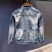 Men's Retro Denim Jacket With Stand Collar & Zipper - Stylish Biker Coat For Spring & Autumn - Streetwear Fashion_mkmklike.com