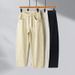 Men's Relaxed Fit Straight-Leg Jeans – Vintage Washed Denim Pants (Light Grey/Khaki/Black, 100% Cotton, Adjustable Drawstring, Unisex Street Style)_mkmklike.com