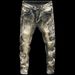 Men's Clothing Retro High-End Washed Distressed Embroidered Jeans Slim Fit Style Casual Trousers For Men Trendy Denim_mkmklike.com